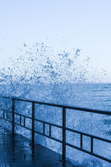 Wave splash in the seafront