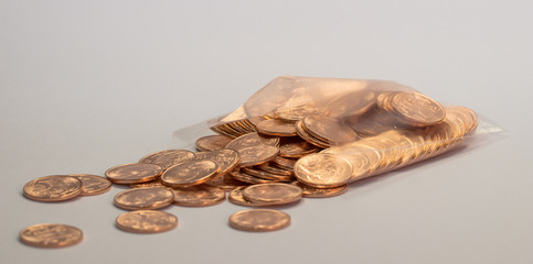 Moedas no sache
