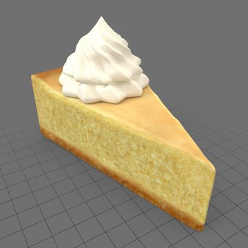 Cheesecake slice with whipped cream