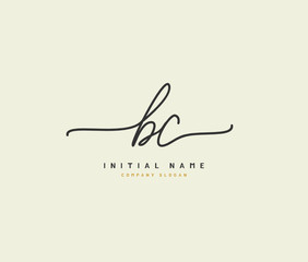 B C BC Beauty vector initial logo, handwriting logo of initial signature, wedding, fashion, jewerly, boutique, floral and botanical with creative template for any company or business.