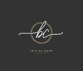 B C BC Beauty vector initial logo, handwriting logo of initial signature, wedding, fashion, jewerly, boutique, floral and botanical with creative template for any company or business.