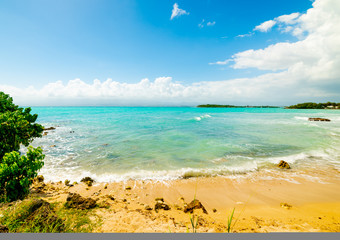 Colorful coast in Le Gosier in Guadeloupe