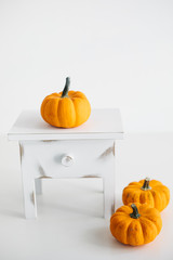 Fresh pumpkin isolated on white background. For Halloween, thanksgiving holiday and Autumn theme.