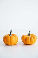 Fresh pumpkin isolated on white background. For Halloween, thanksgiving holiday and Autumn theme.