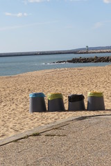 row of chairs on beach