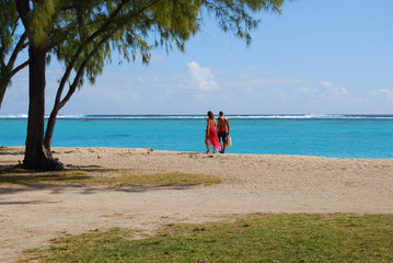couple on the tropical beach