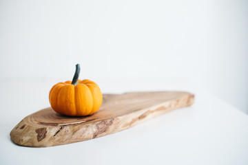 Fresh pumpkin isolated on white background. For Halloween, thanksgiving holiday and Autumn theme.