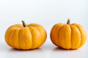 Fresh pumpkin isolated on white background. For Halloween, thanksgiving holiday and Autumn theme.