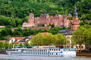 Heidelberg city on Neckar river, Germany - obrazy, fototapety, plakaty