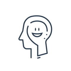 Human head profile, cognitive psychology or psychotherapy concept, positive thinking