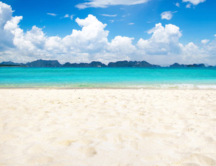 Fototapeta na wymiar Beach in Thailand, Krabi. Amazing beach landscape. island resort vacation or holiday