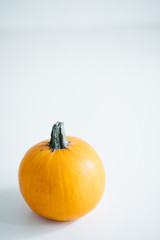 Fresh pumpkin isolated on white background. For Halloween, thanksgiving holiday and Autumn theme