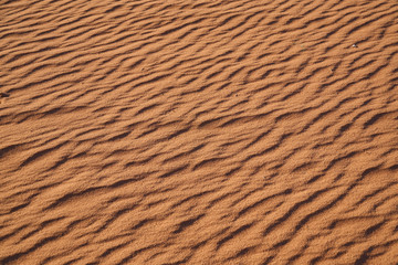 Sand texture on sunny day in desert, Wadi Rum, Jordan