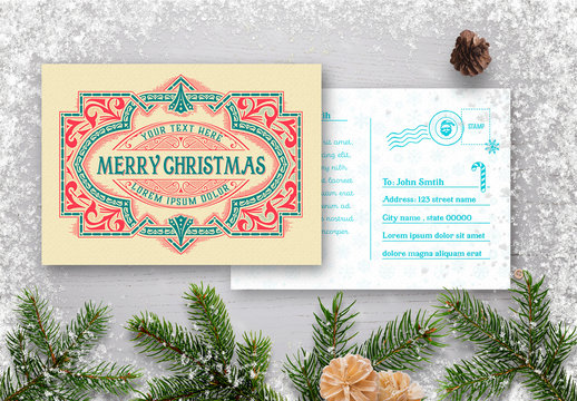 Winter Holidays Greeting Card Layout