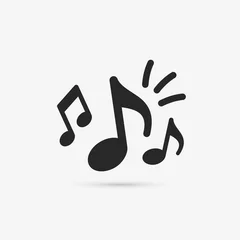 Tuinposter Music notes icon. Musical key signs. Vector symbols on white background. © Belozersky