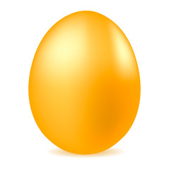 Vector image of a golden easter egg. Work with reflections, shadows and image volume. Element for your design.