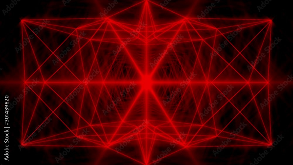 Poster animated 3d neon lines vj 4k loop with glow in centre