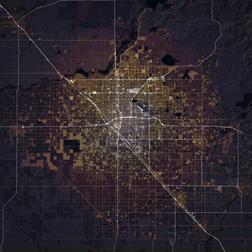 Map Fresno City. California