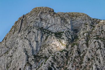 Mountains and Sky, vacation in Montenegro. Ray of light on the mountain