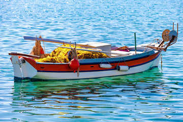 Fototapeta na wymiar Fishing boat off the coast of Crete, Greece