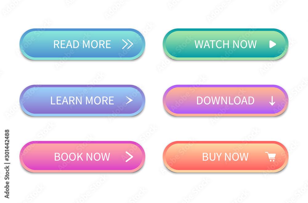 Poster web buttons interface. modern buttons for sites. vector icons.