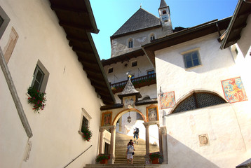Fototapeta na wymiar San Romedio, Trentino Alto Adige/Italy - July 24th 2019: San Romedio Monastery