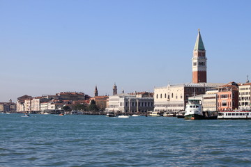 Fototapeta na wymiar Giudecca channel in Venice, Italy