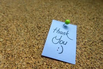 Thank You On Blue Sticky Note