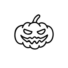 halloween pumpkin doodle icon, vector illustration