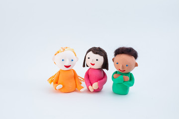 紙粘土で作った人形　英会話教室や国際交流でのコミュニケーション