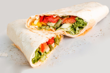 Food on a white background