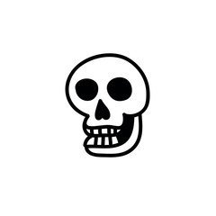 skull doodle icon, vector illustration