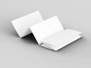 Brochure in A4 format folded to three - mockup. 3d illustration