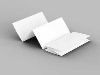 Brochure in A4 format folded to three - mockup. 3d illustration