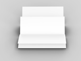 Brochure in A4 format folded to three - mockup. 3d illustration