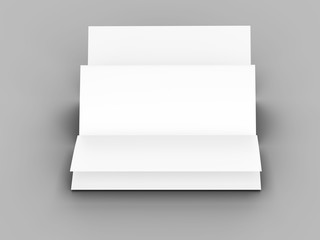 Brochure in A4 format folded to three - mockup. 3d illustration