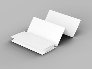 Brochure in A4 format folded to three - mockup. 3d illustration