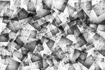 Abstract black and white grunge background textured with rectangles