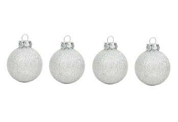 Four silver Christmas ball