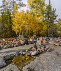 Kajosaari island, lake Ladoga, Karelia, Russia.