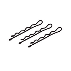 bobby hair pin doodle icon, vector illustration