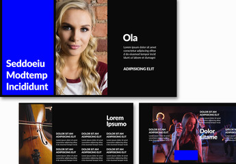 Black Presentation Layout with Bright Colorblock Elements