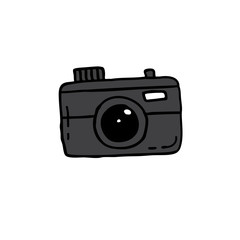 camera doodle icon, vector illustration