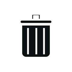 garbage bin simple shapes icon vector