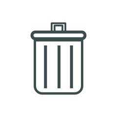 garbage bin simple shapes icon vector