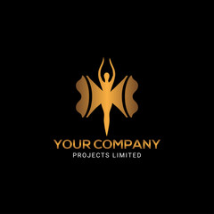 Golden color butterfly design