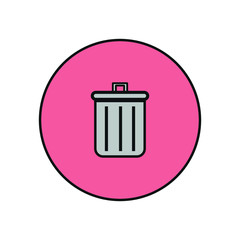 garbage bin simple shapes icon vector