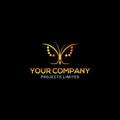 Fototapeta na wymiar Realistic colorful butterfly logo template design