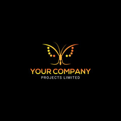 Realistic colorful butterfly logo template design