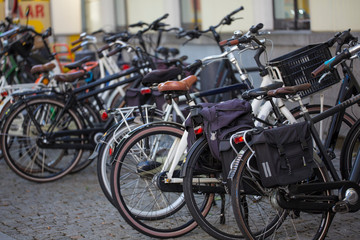 Obraz na płótnie Canvas Bicycles in Amsterdam, the Netherlands